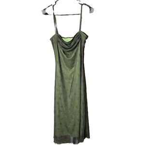 Cider Mesh‎ Floral Ruched Midi Dress